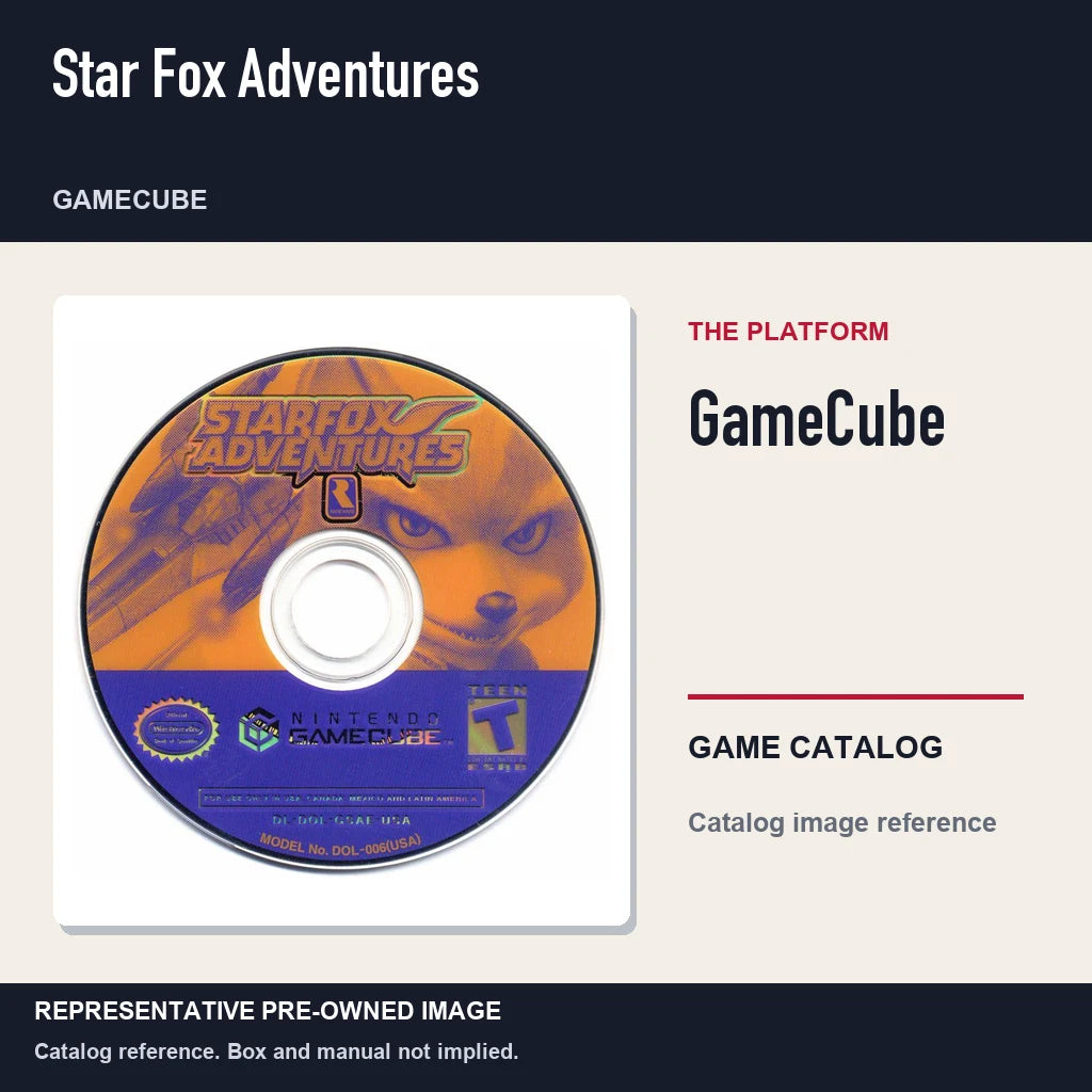 Representative pre-owned Star Fox Adventures (GameCube), platform product layout.