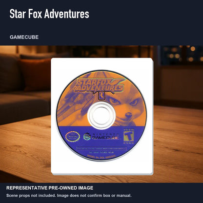 Representative pre-owned Star Fox Adventures (GameCube), product image in a styled room scene.