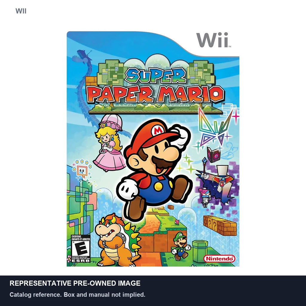 Representative pre-owned Super Paper Mario (Wii), white product reference.