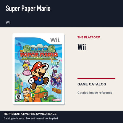 Representative pre-owned Super Paper Mario (Wii), platform product layout.