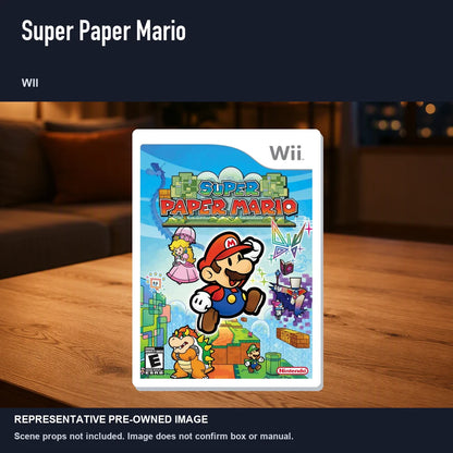 Representative pre-owned Super Paper Mario (Wii), product image in a styled room scene.