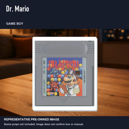 Representative pre-owned Dr. Mario (Game Boy), product image in a styled room scene.