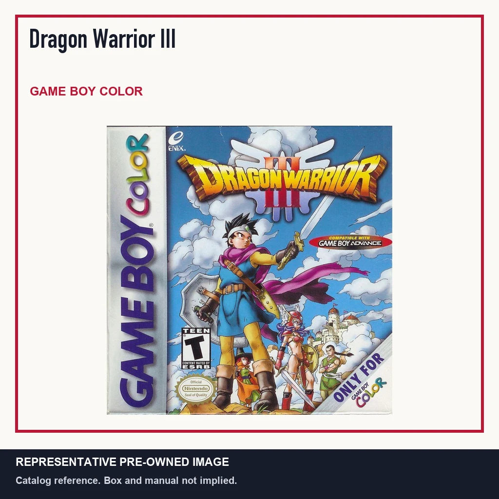 Representative pre-owned Dragon Warrior III (Game Boy Color), minimal product layout.