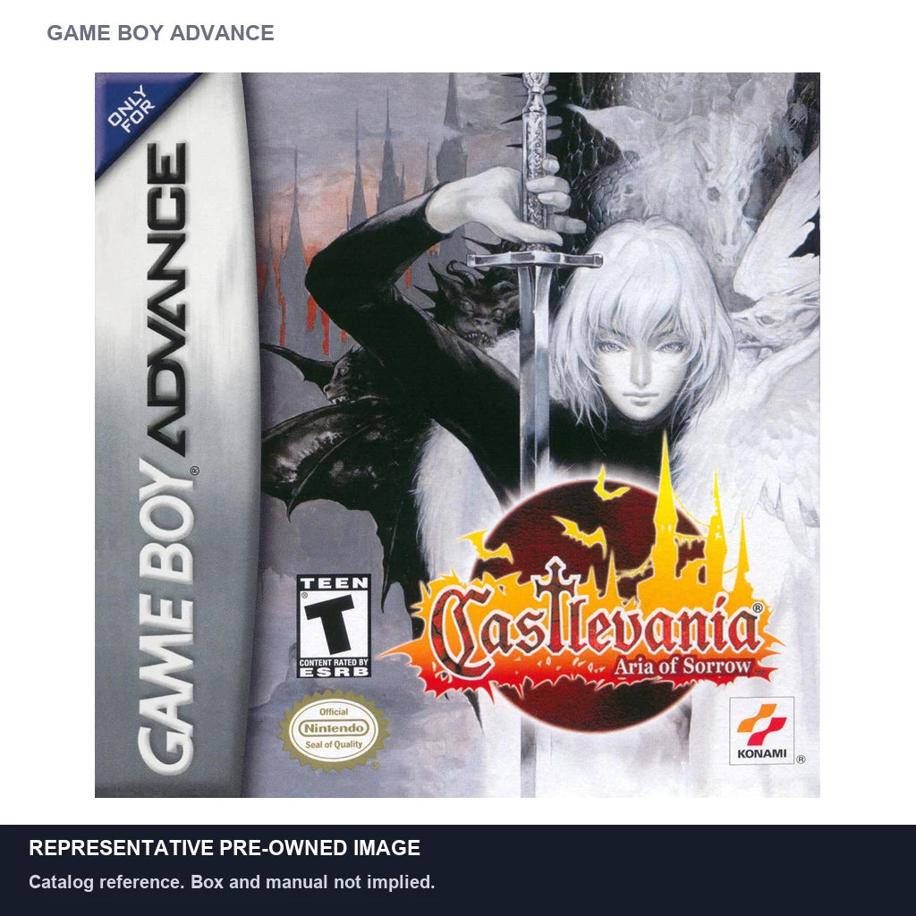Representative pre-owned Castlevania Aria of Sorrow (Game Boy Advance), white product reference.