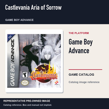 Representative pre-owned Castlevania Aria of Sorrow (Game Boy Advance), platform product layout.