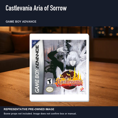 Representative pre-owned Castlevania Aria of Sorrow (Game Boy Advance), product image in a styled room scene.