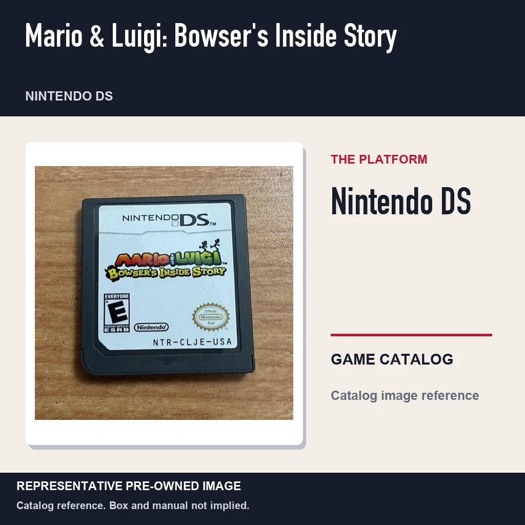Representative pre-owned Mario & Luigi: Bowser's Inside Story (Nintendo DS), platform product layout.