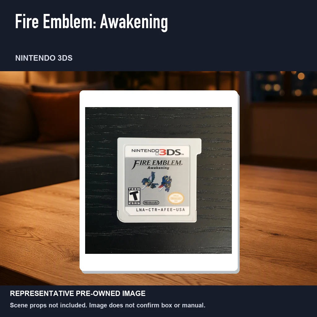 Representative pre-owned Fire Emblem: Awakening (Nintendo 3DS), product image in a styled room scene.