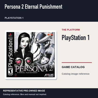 Representative pre-owned Persona 2 Eternal Punishment (PlayStation 1), platform product layout.