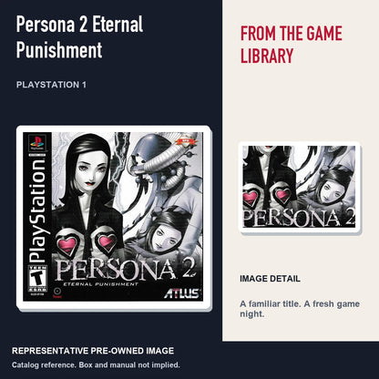 Representative pre-owned Persona 2 Eternal Punishment (PlayStation 1), editorial image and detail.
