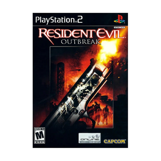 Representative pre-owned Resident Evil Outbreak (PlayStation 2), white product reference.