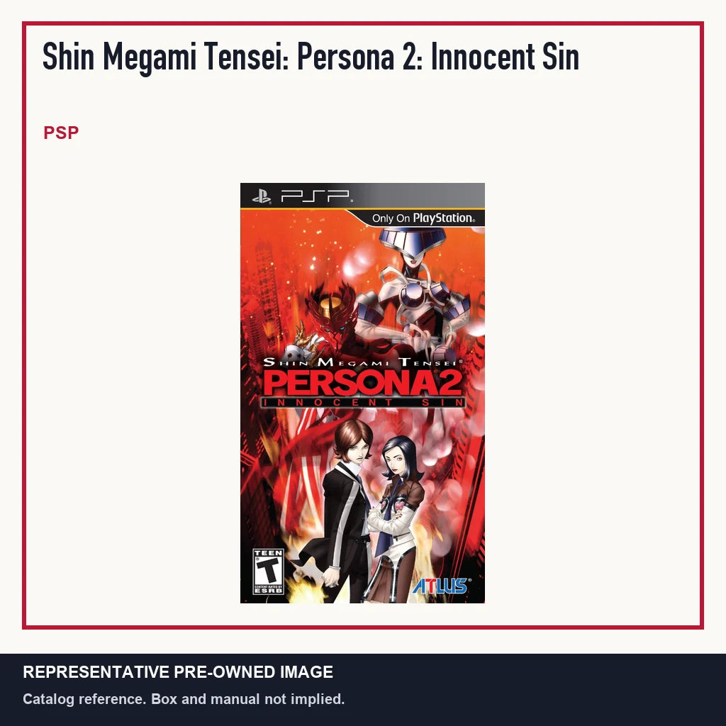 Representative pre-owned Shin Megami Tensei: Persona 2: Innocent Sin (PSP), minimal product layout.