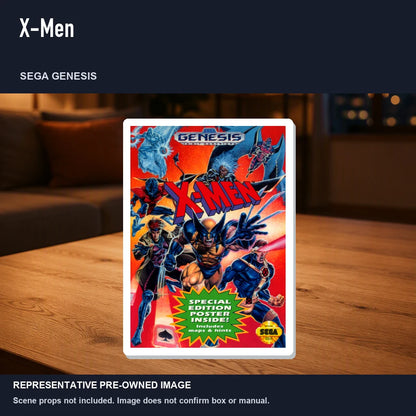 Representative pre-owned X-Men (Sega Genesis), product image in a styled room scene.
