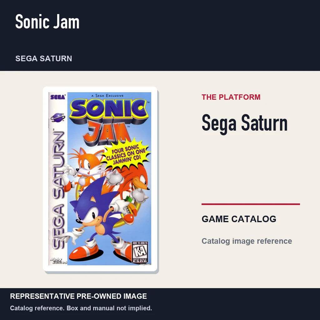 Representative pre-owned Sonic Jam (Sega Saturn), platform product layout.