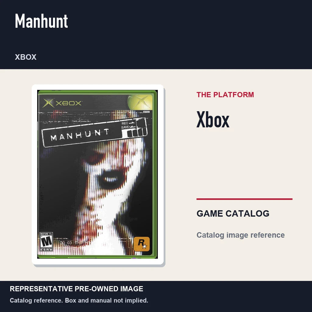 Representative pre-owned Manhunt (Xbox), platform product layout.