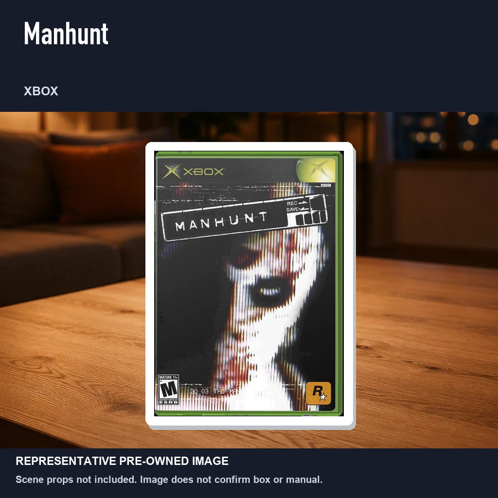 Representative pre-owned Manhunt (Xbox), product image in a styled room scene.