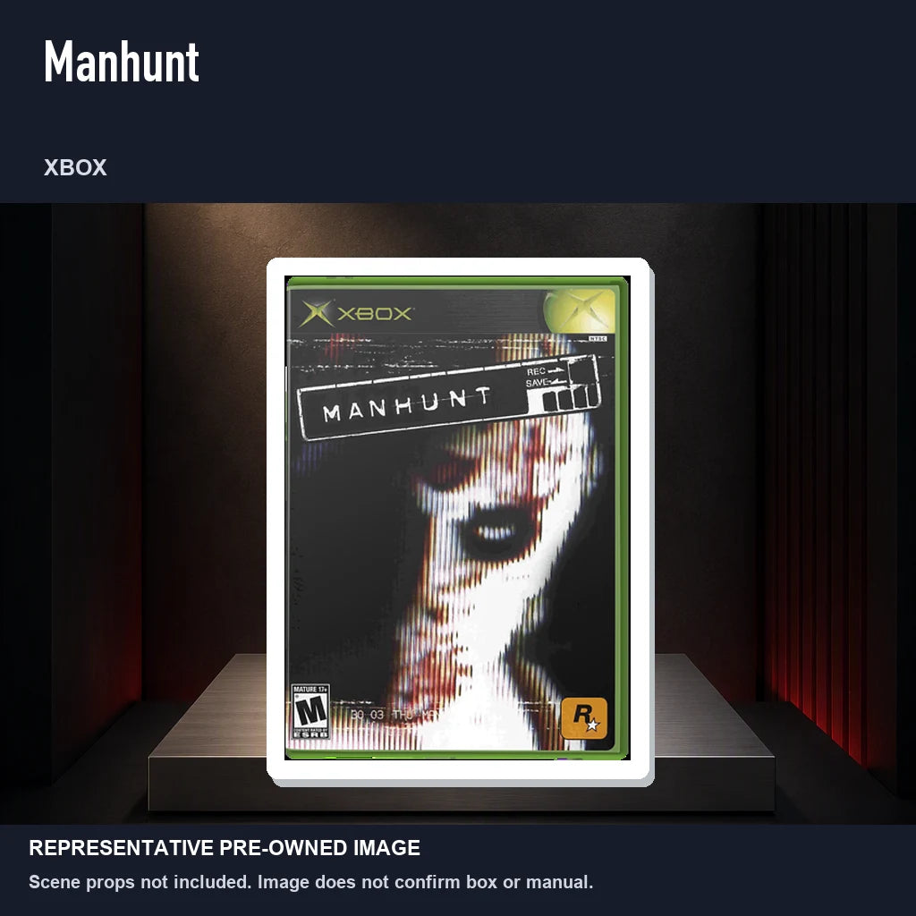 Representative pre-owned Manhunt (Xbox), product image on a display panel.