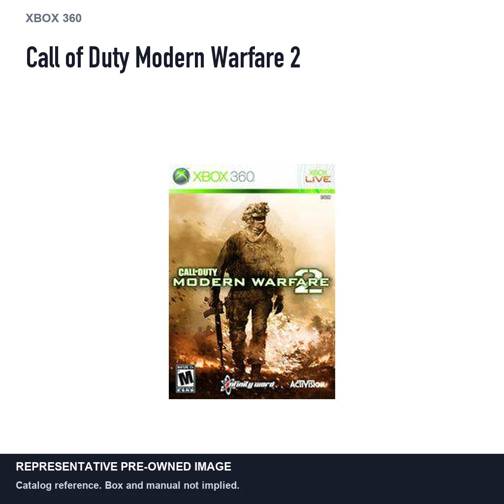 Representative pre-owned Call of Duty Modern Warfare 2 (Xbox 360), white product reference.