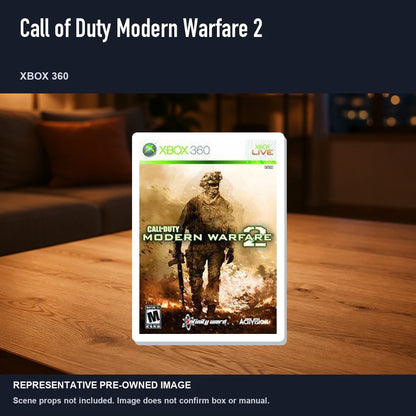 Representative pre-owned Call of Duty Modern Warfare 2 (Xbox 360), product image in a styled room scene.