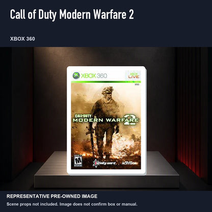 Representative pre-owned Call of Duty Modern Warfare 2 (Xbox 360), product image on a display panel.