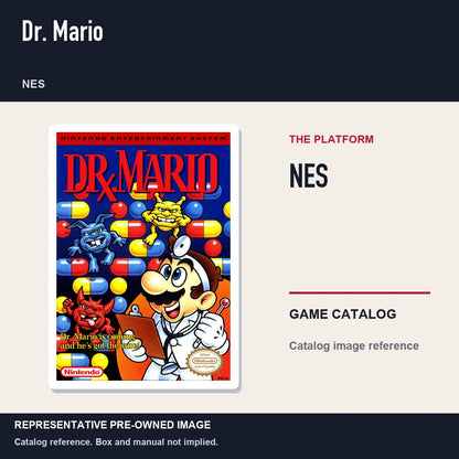 Representative pre-owned Dr. Mario (NES), platform product layout.
