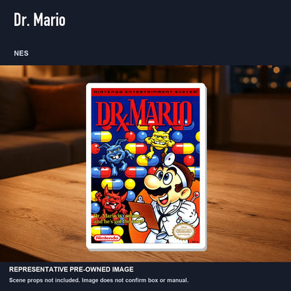 Representative pre-owned Dr. Mario (NES), product image in a styled room scene.