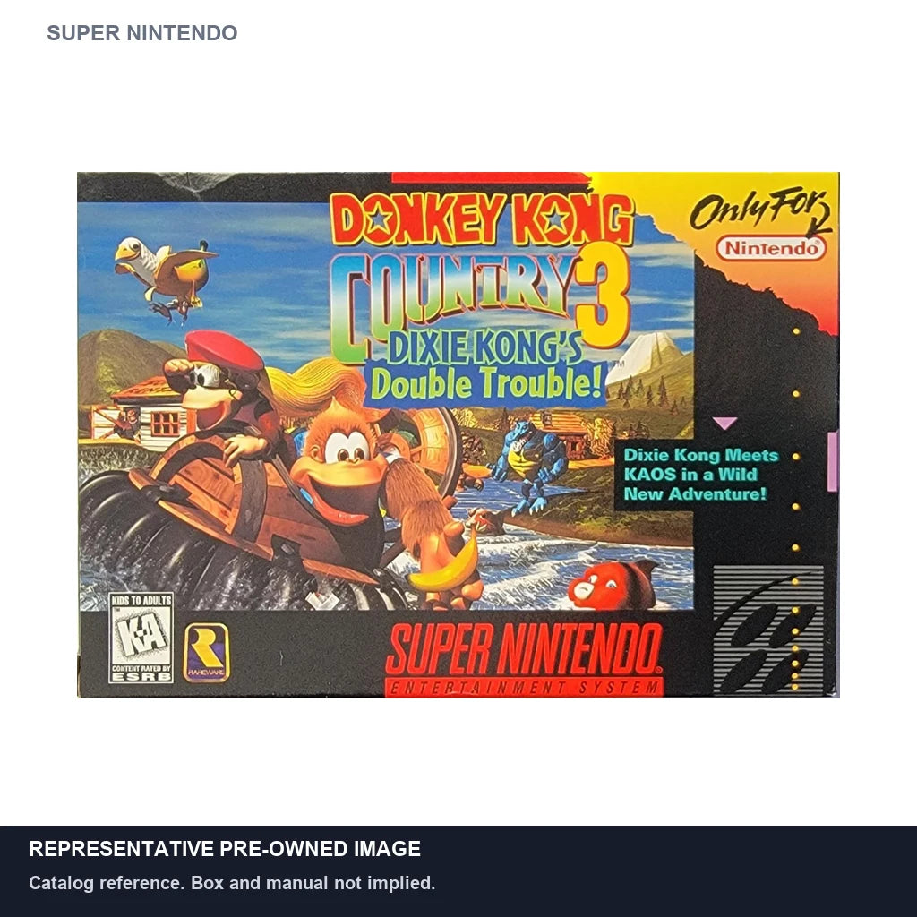 Representative pre-owned Donkey Kong Country 3 (Super Nintendo), white product reference.