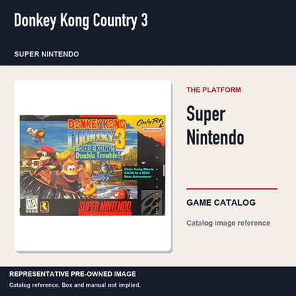 Representative pre-owned Donkey Kong Country 3 (Super Nintendo), platform product layout.