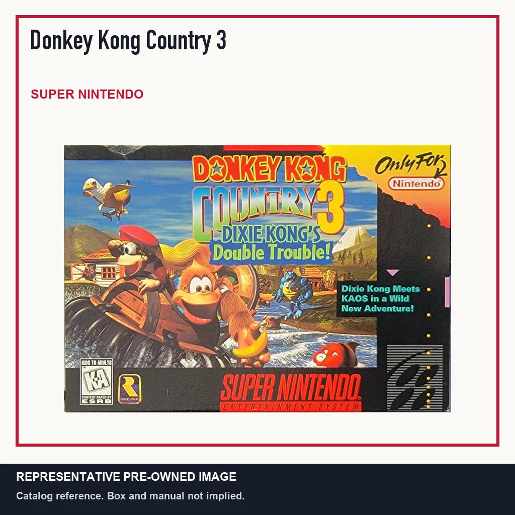 Representative pre-owned Donkey Kong Country 3 (Super Nintendo), minimal product layout.