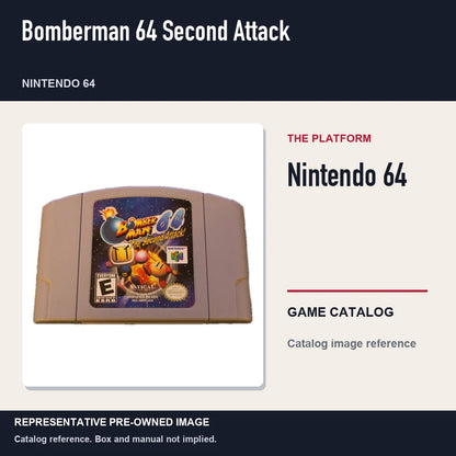 Representative pre-owned Bomberman 64 Second Attack (Nintendo 64), platform product layout.