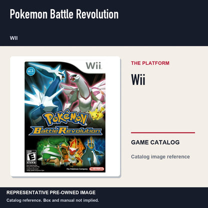 Representative pre-owned Pokemon Battle Revolution (Wii), platform product layout.