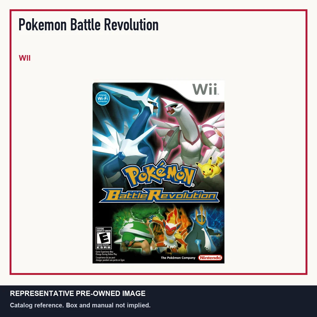 Representative pre-owned Pokemon Battle Revolution (Wii), minimal product layout.