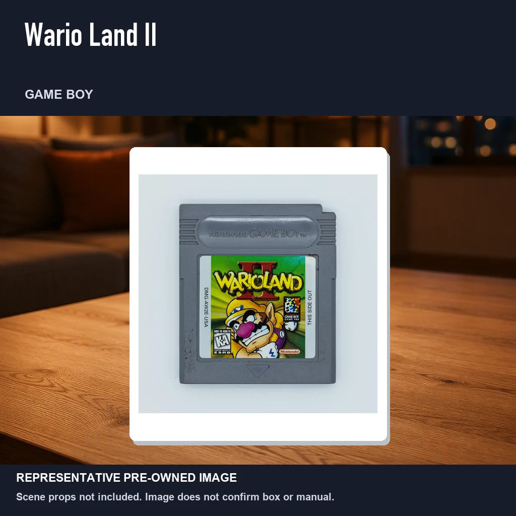 Representative pre-owned Wario Land II (Game Boy), product image in a styled room scene.