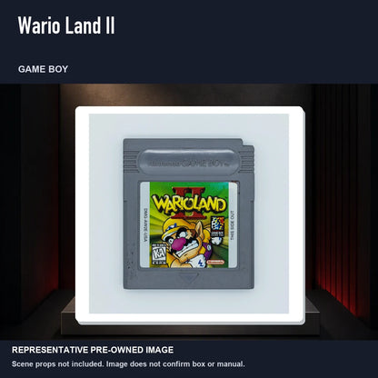 Representative pre-owned Wario Land II (Game Boy), product image on a display panel.
