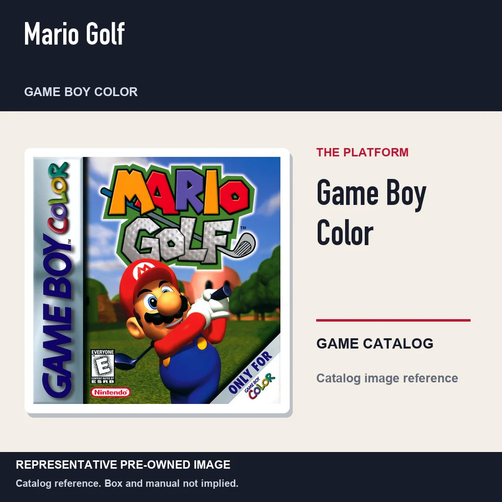 Representative pre-owned Mario Golf (Game Boy Color), platform product layout.
