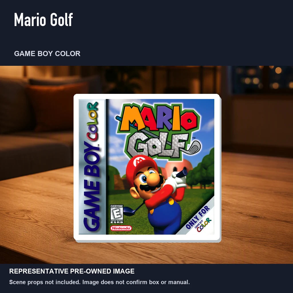 Representative pre-owned Mario Golf (Game Boy Color), product image in a styled room scene.