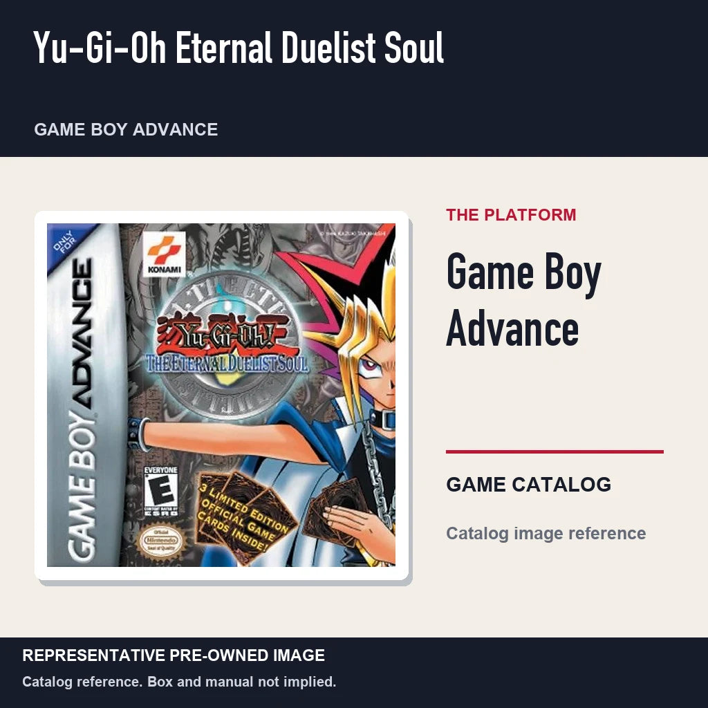 Representative pre-owned Yu-Gi-Oh Eternal Duelist Soul (Game Boy Advance), platform product layout.