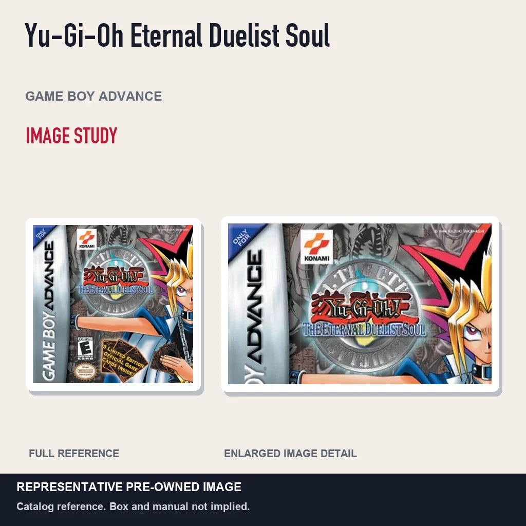 Representative pre-owned Yu-Gi-Oh Eternal Duelist Soul (Game Boy Advance), full image and detail.