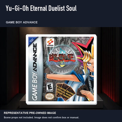 Representative pre-owned Yu-Gi-Oh Eternal Duelist Soul (Game Boy Advance), product image on a display panel.