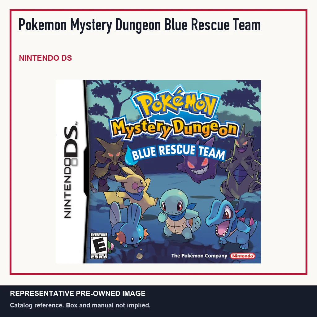 Representative pre-owned Pokemon Mystery Dungeon Blue Rescue Team (Nintendo DS), minimal product layout.