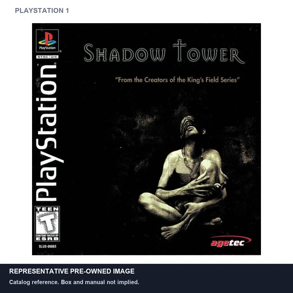 Representative pre-owned Shadow Tower (PlayStation 1), white product reference.