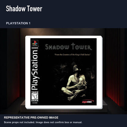 Representative pre-owned Shadow Tower (PlayStation 1), product image on a display panel.
