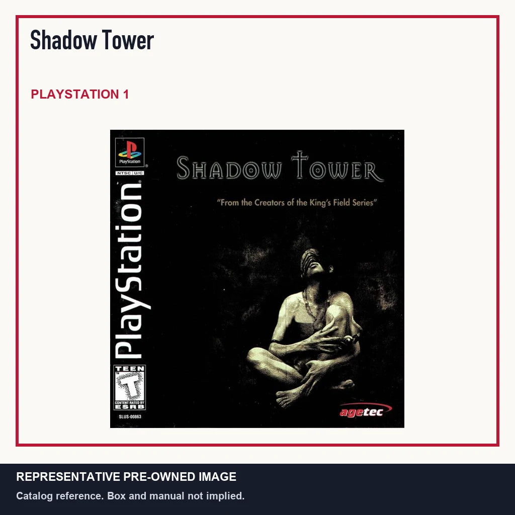 Representative pre-owned Shadow Tower (PlayStation 1), minimal product layout.