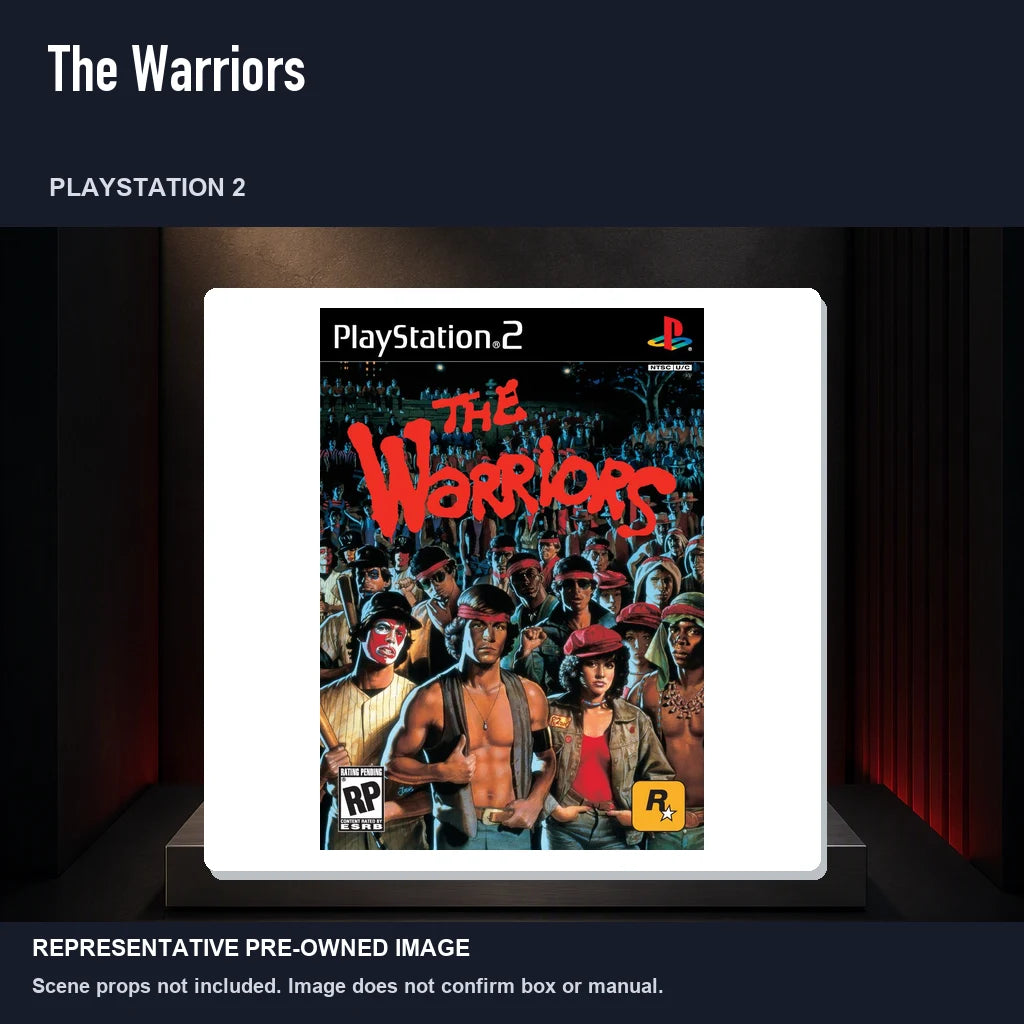 Representative pre-owned The Warriors (PlayStation 2), product image on a display panel.