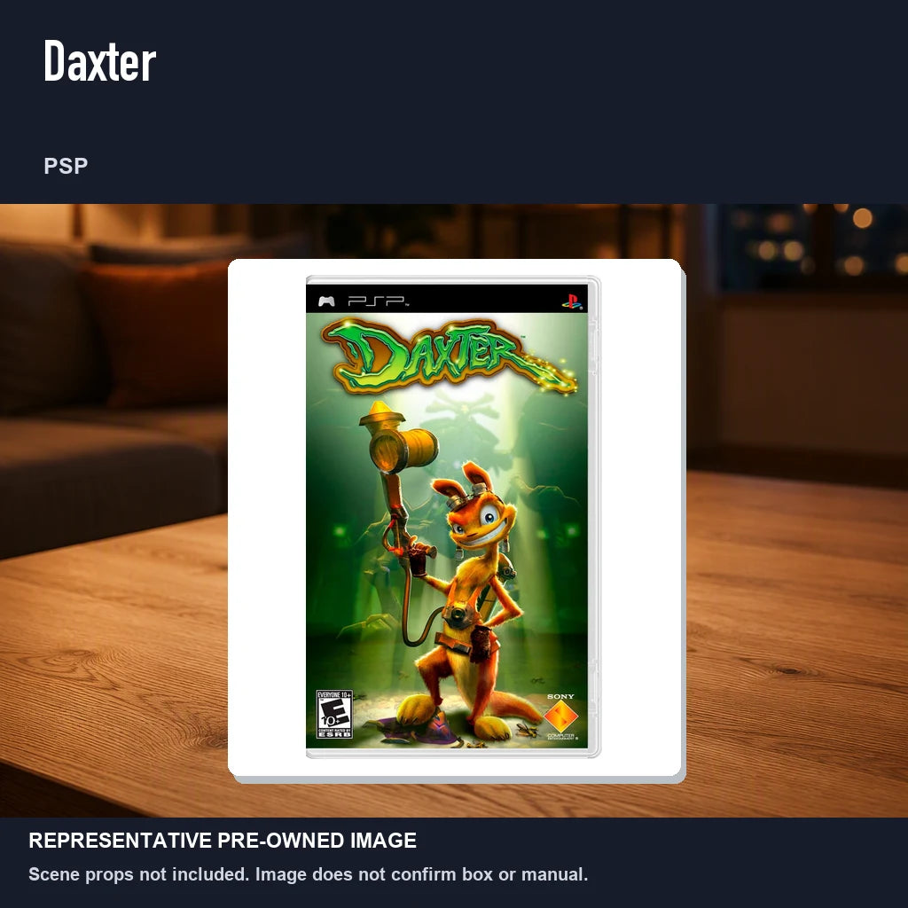 Representative pre-owned Daxter (PSP), product image in a styled room scene.