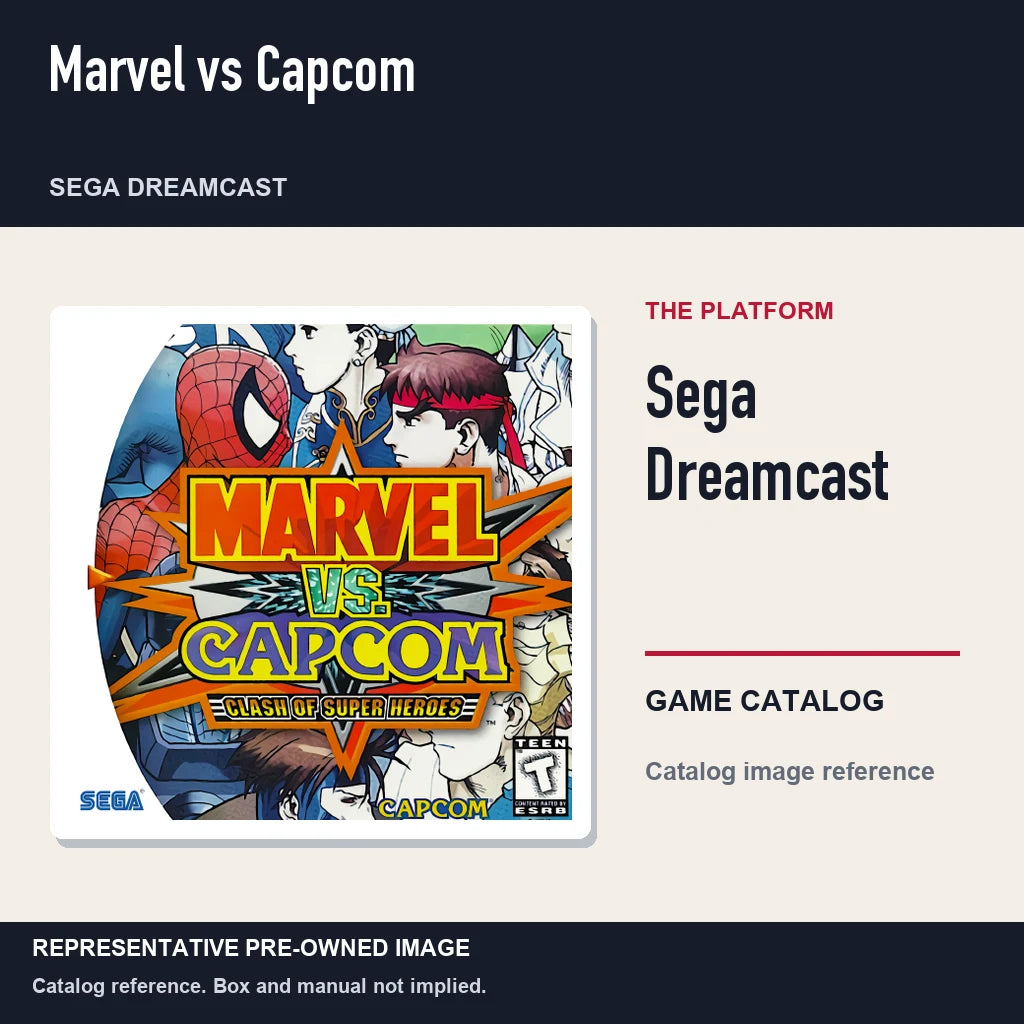 Representative pre-owned Marvel vs Capcom (Sega Dreamcast), platform product layout.
