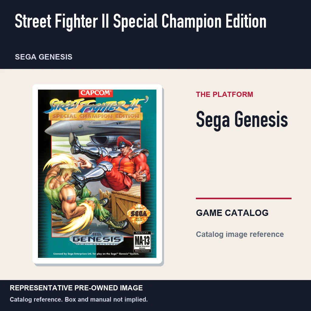 Representative pre-owned Street Fighter II Special Champion Edition (Sega Genesis), platform product layout.