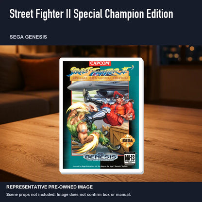 Representative pre-owned Street Fighter II Special Champion Edition (Sega Genesis), product image in a styled room scene.