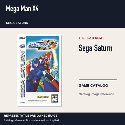 Representative pre-owned Mega Man X4 (Sega Saturn), platform product layout.