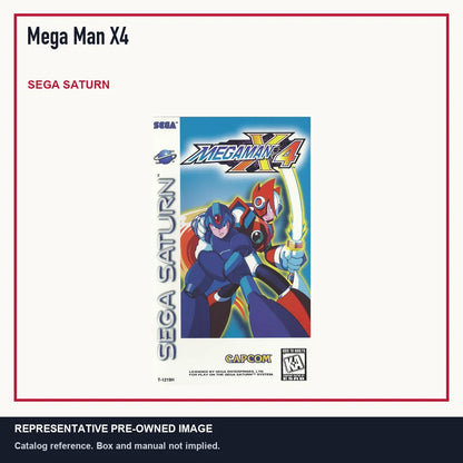 Representative pre-owned Mega Man X4 (Sega Saturn), minimal product layout.